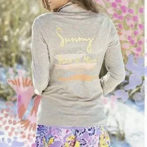 Lilly Pulitzer Melon “Sunny State of Mind” Pullover 1/2 Zip Popover Sz XS